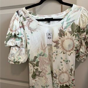 Express Floral Puff Sleeve Top